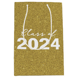 Sac Cadeau Moyen Classe personnalisée Année Parties scintillant or