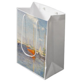 Sac Cadeau Moyen Claude Monet. Bateaux rouges, Argenteuil
