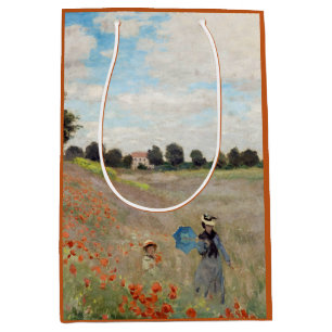 Sac Cadeau Moyen Claude Monet - Champ de coquelicots