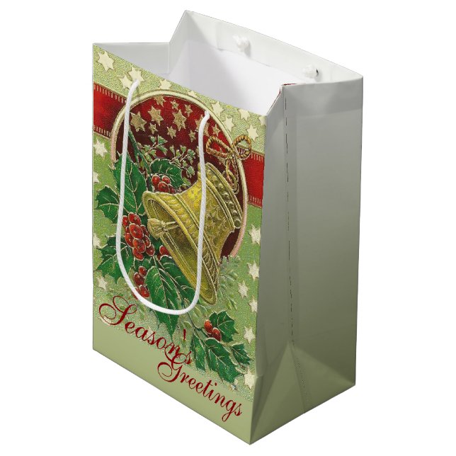 Sac Cadeau Moyen Cloche de Noël (Devant Angle)