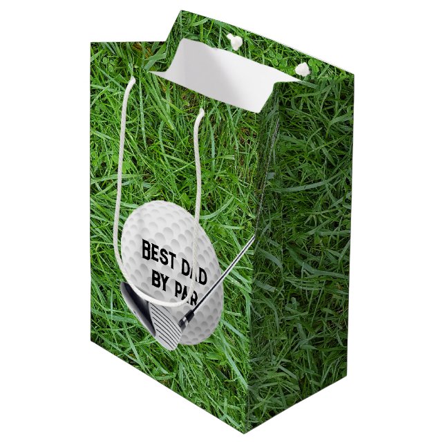 Sac Cadeau Moyen Club de golf avec boule pour papa (Devant Angle)