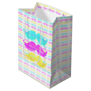 Sac Cadeau Moyen CMY Mustaches (style presse-lettres)