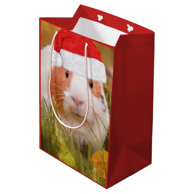 Sac Cadeau Moyen Cobaye de Noël (Dos Angle)