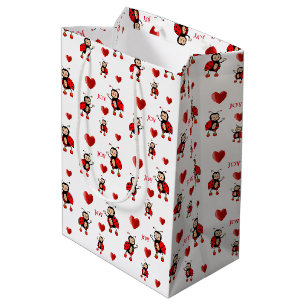Sac Cadeau Moyen Coccinelles mignonnes sur fond blanc