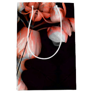 Sac Cadeau Moyen "Coeur blanc en noir du soleil"