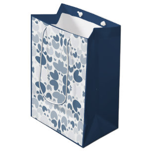 Sac Cadeau Moyen Coeur bleu