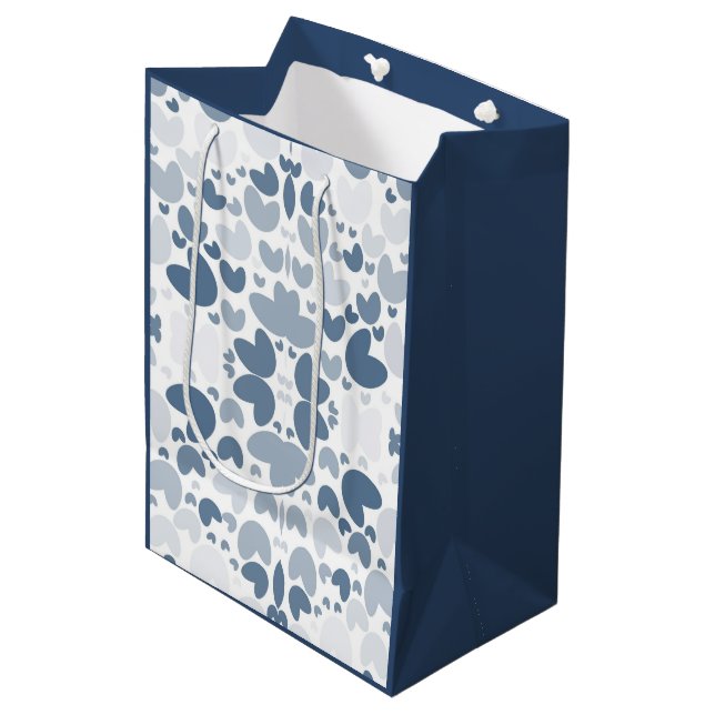Sac Cadeau Moyen Coeur bleu (Devant Angle)