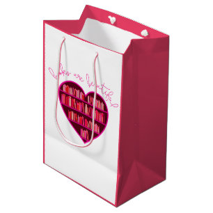Sac Cadeau Moyen Coeur du livre