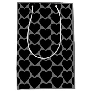 Sac Cadeau Moyen Coeur noir