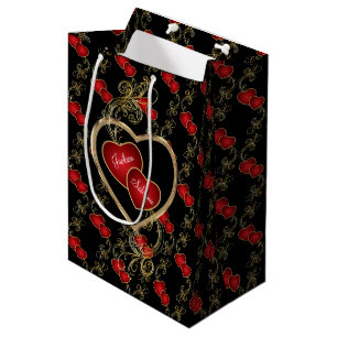 Sac Cadeau Moyen Coeurs élégants d'amour - Valentine