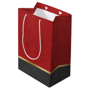 Sac Cadeau Moyen Combinaison en cuir noir et rouge