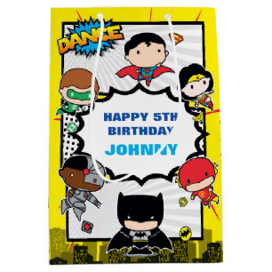 Sac Cadeau Moyen Comics DC   Justice League - Anniversaire de Chibi