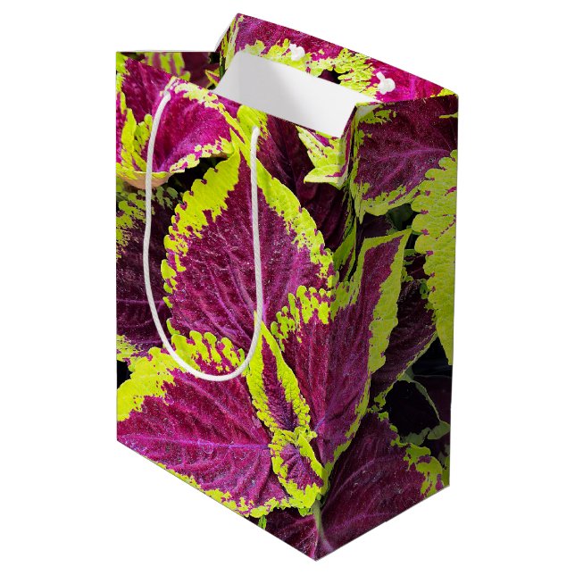 Sac Cadeau Moyen Conception brillante de feuilles Coleus (Dos Angle)