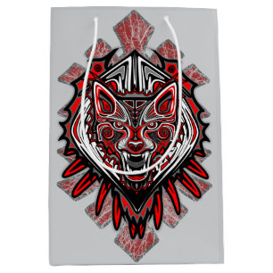 Sac Cadeau Moyen Conception de totem tribal Haida Loup
