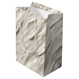 Sac Cadeau Moyen Conception texturée abstraite ivoire
