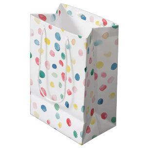 Sac Cadeau Moyen Confettis de points colorés Anniversaire