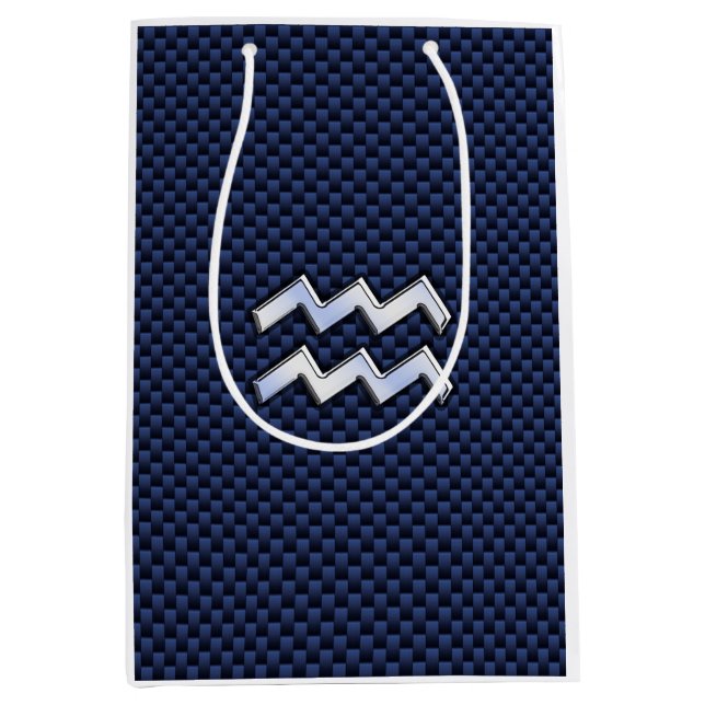 Sac Cadeau Moyen Connexion Aquarius en fibre de carbone bleue (Devant)