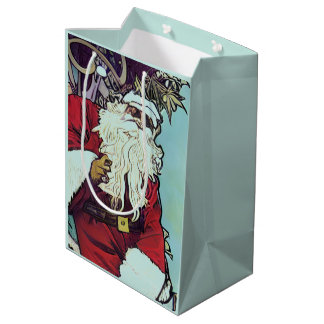 Sac cadeau moyen cool Weed Père Noël