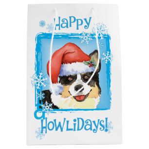 Sac Cadeau Moyen Corgi gallois de Noël