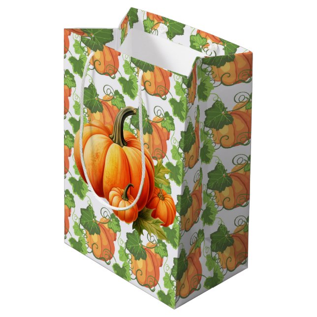 Sac Cadeau Moyen Correctif Citrouille Automne (Dos Angle)
