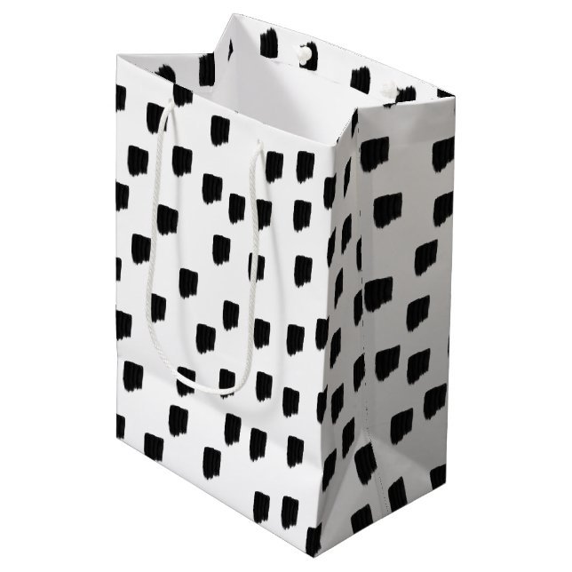 Sac Cadeau Moyen Couleur d'eau noir et blanc (Devant Angle)