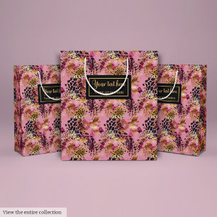 Sac Cadeau Moyen Couleurs vives chic cadeau peau de léopard pour fi