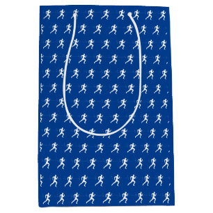 Sac Cadeau Moyen Coureurs de marathon en bleu