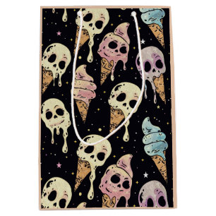 Sac Cadeau Moyen Crâne d'été Goth Skuls Crème de glace Éffrayant