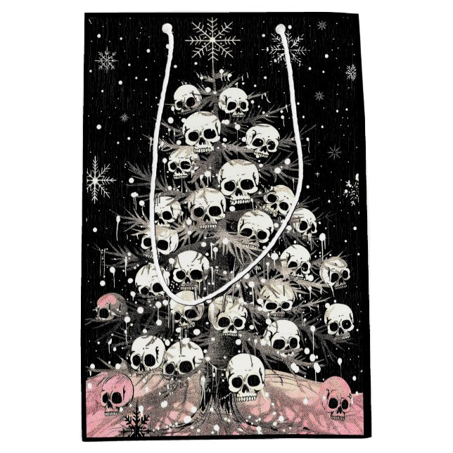 Sac Cadeau Moyen Crânes Éffrayants crânes gothique (Devant)