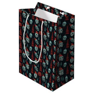 Sac Cadeau Moyen Crânes éffrayants d'Halloween de Noël