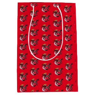 Sac Cadeau Moyen Créature Magique Rouge Profond Dragon Rubis Fantas
