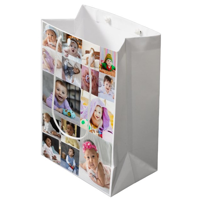 Sac Cadeau Moyen Créez votre propre collection photo de 15 personne (Devant Angle)