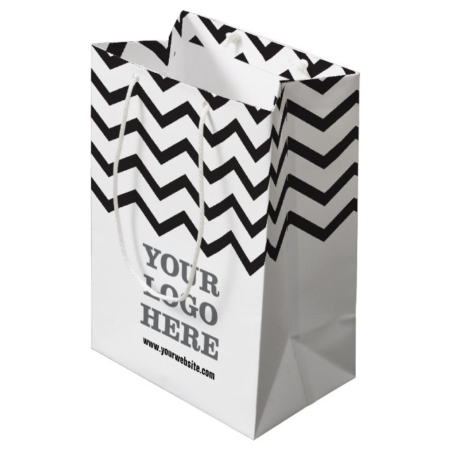 Sac Cadeau Moyen Créez votre propre logo (Devant Angle)