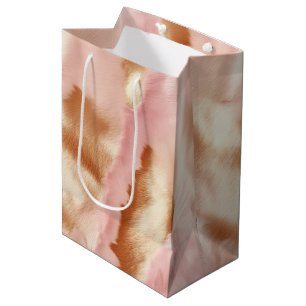 Sac Cadeau Moyen Crème rose Tan Southwest Cowgirl Cowhide