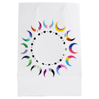 Sac Cadeau Moyen Crescent Pride Lunes et Bague Coeur