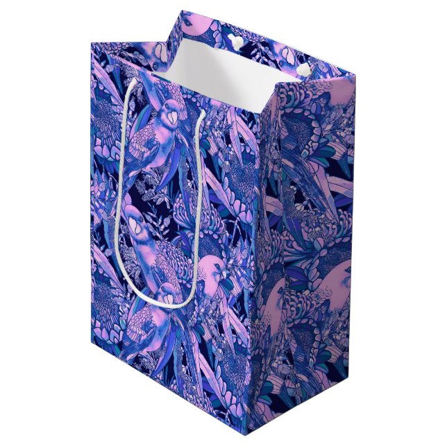 Sac Cadeau Moyen Crimson Rosella Tropical Blue (Devant Angle)
