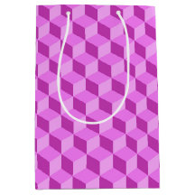 CUBE GÉOMÉTRIQUE ROSE CLAIR MOTIFS