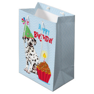 Sac Cadeau Moyen Cupcake Anniversaire Dalmatie Moyen Cadeau
