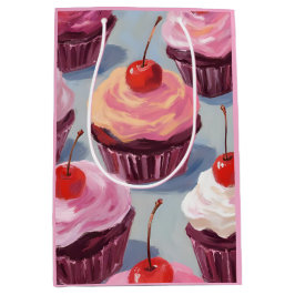 Sac Cadeau Moyen Cupcakes aux cerises congelées | Fête d'anniversai