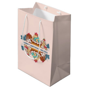 Sac Cadeau Moyen Cupcakes de style rétro Sweet Dessert Anniversaire