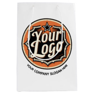 Sac Cadeau Moyen Custom Logo and Text Business