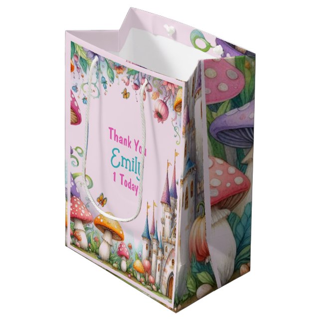 Sac Cadeau Moyen Custom Princess Fairy Girl's Birthday Fairycore (Devant Angle)