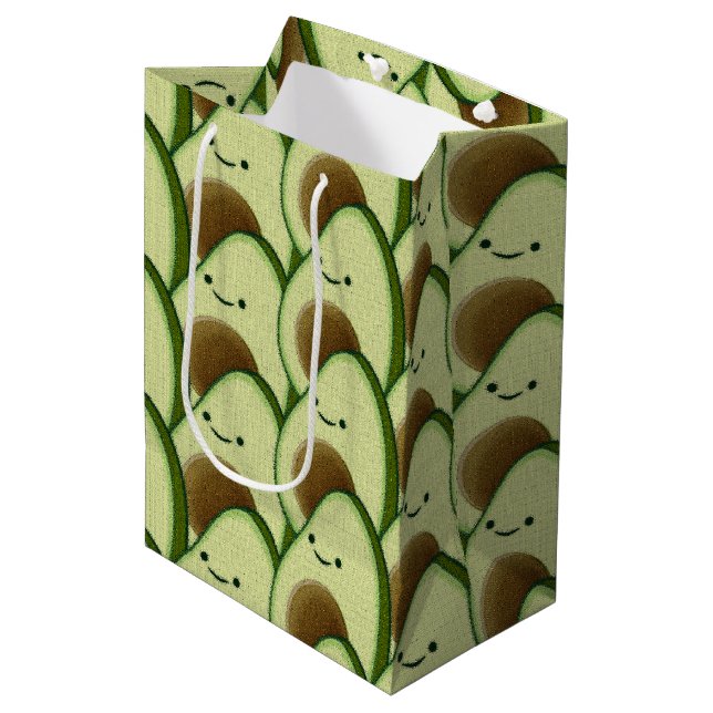 Sac Cadeau Moyen Cute carton Avocado Décoratif (Devant Angle)