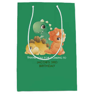 Sac Cadeau Moyen Cute Dinosaures Thème Anniversaire