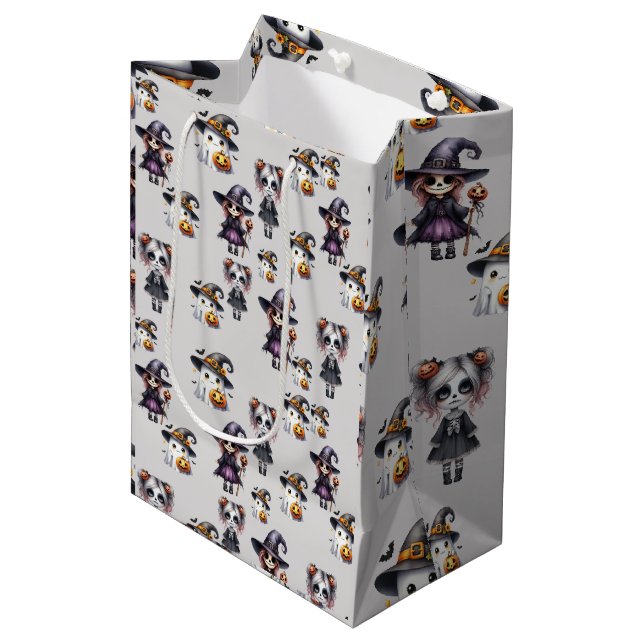 Sac Cadeau Moyen Cute Halloween (Devant Angle)