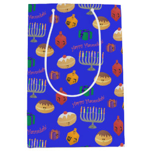 Sac Cadeau Moyen Cute Hannukah Patterned