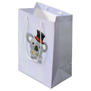 Sac Cadeau Moyen Cute Koala dans un chapeau noir