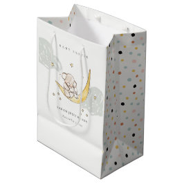 Sac Cadeau Moyen Cute Moon Stars Elephant Bunny Baby shower neutre