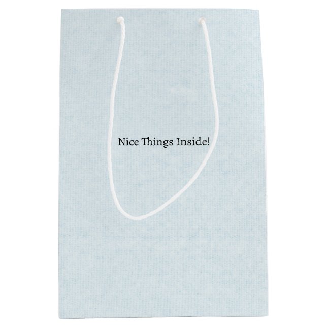 Sac Cadeau Moyen Cute Nice Things Inside Quote Blue Bag (Devant)