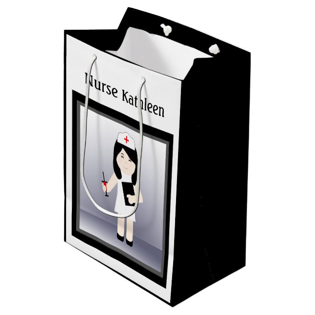 Sac Cadeau Moyen Cute Nurse 3 Med Cadeau (Devant Angle)